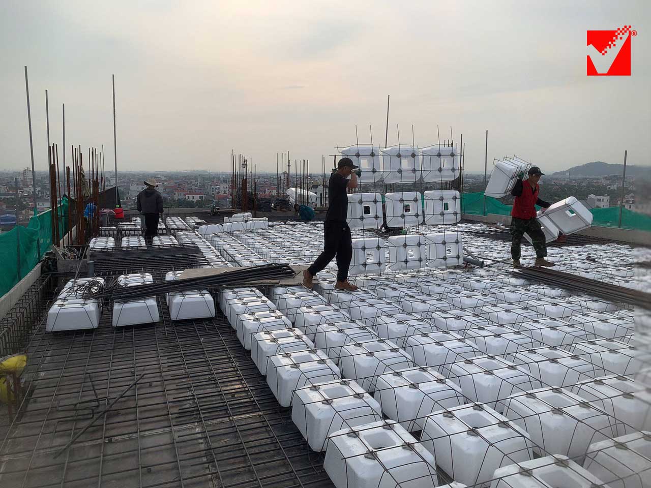 Thi công sàn xốp VRO công trình Duy Cương - Hải Phòng