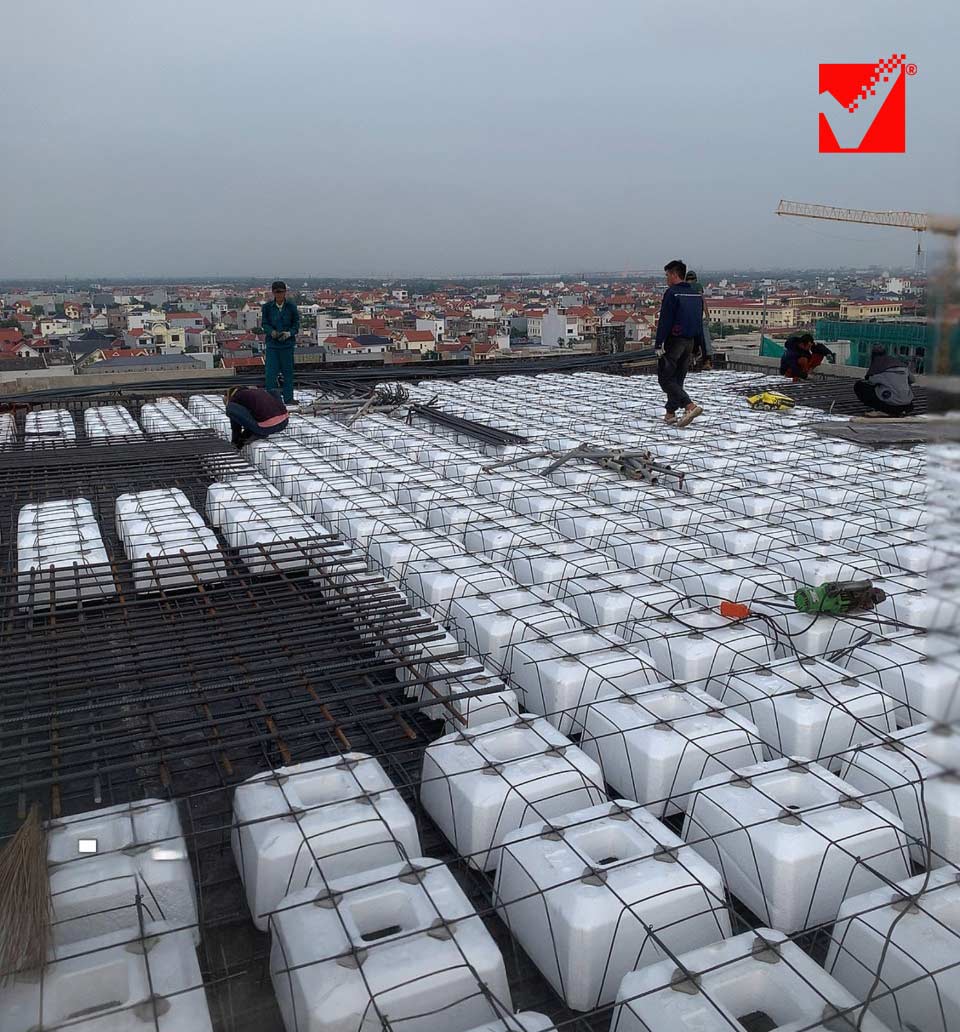 Thi công sàn xốp VRO công trình Duy Cương - Hải Phòng