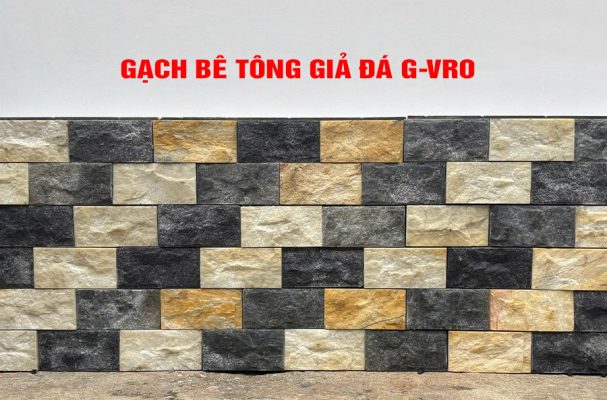 Mẫu gạch bê tông giả đá xây tường VRO