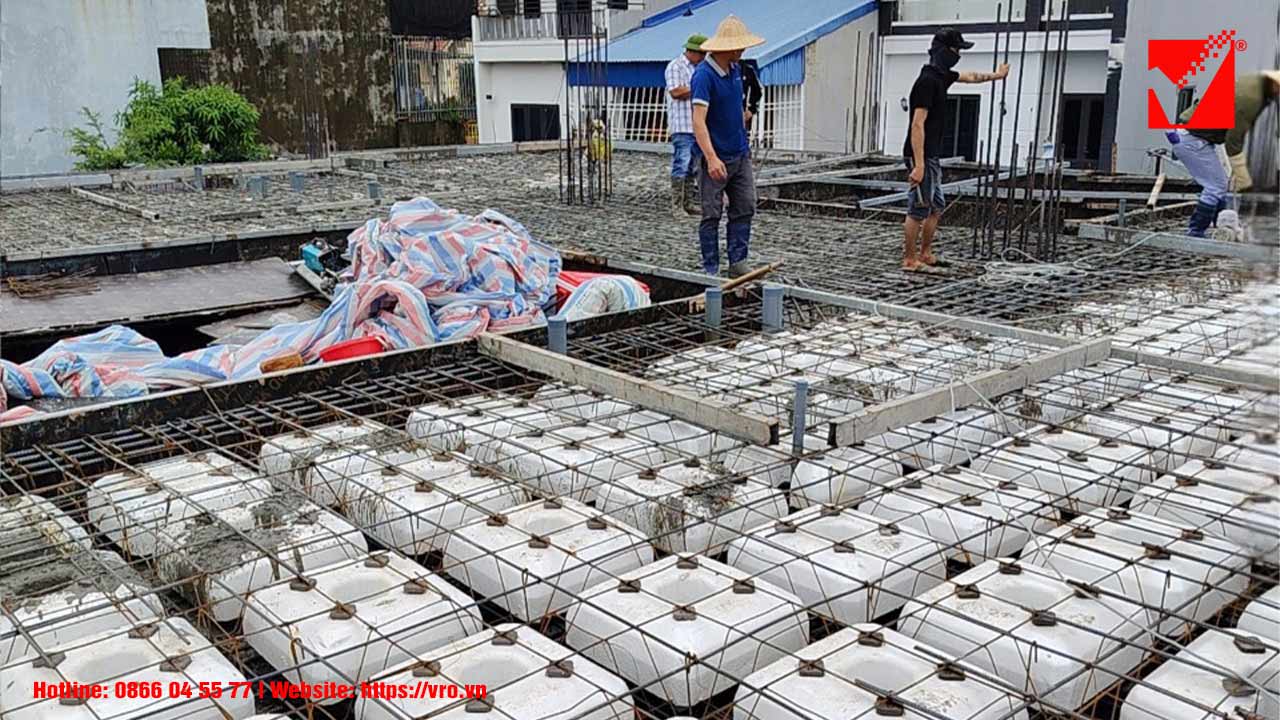 Sàn không dầm VRO biệt thự Gia Bảo tại Hải Phòng