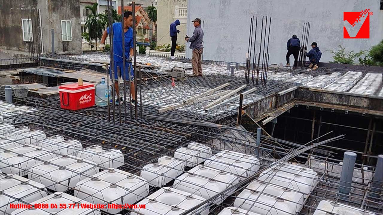 Sàn không dầm VRO biệt thự Gia Bảo tại Hải Phòng