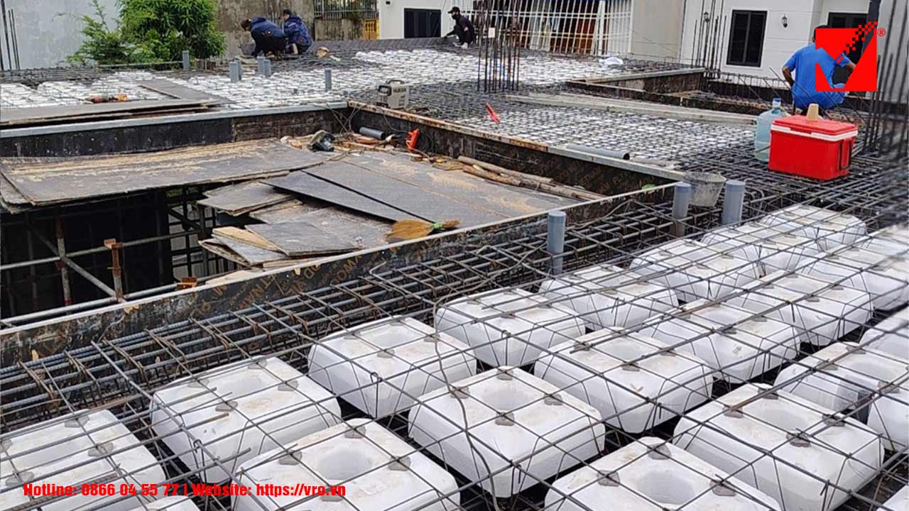 Sàn không dầm VRO biệt thự Gia Bảo tại Hải Phòng