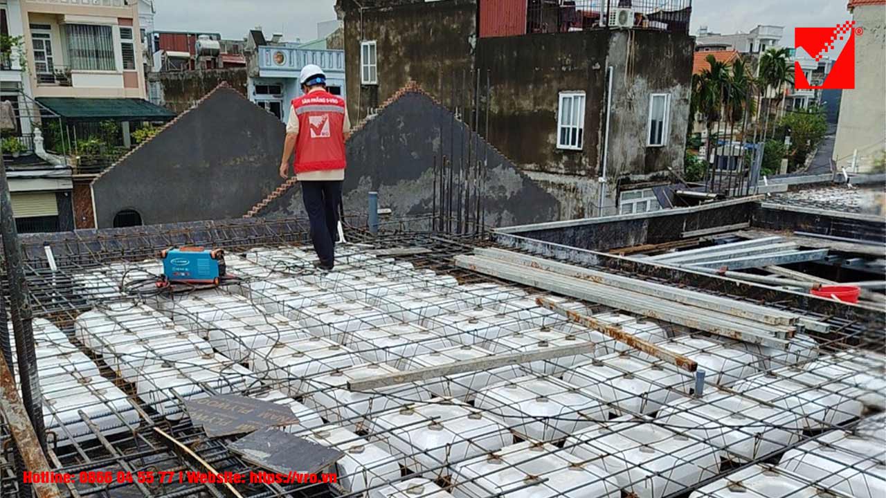 Sàn không dầm VRO biệt thự Gia Bảo tại Hải Phòng
