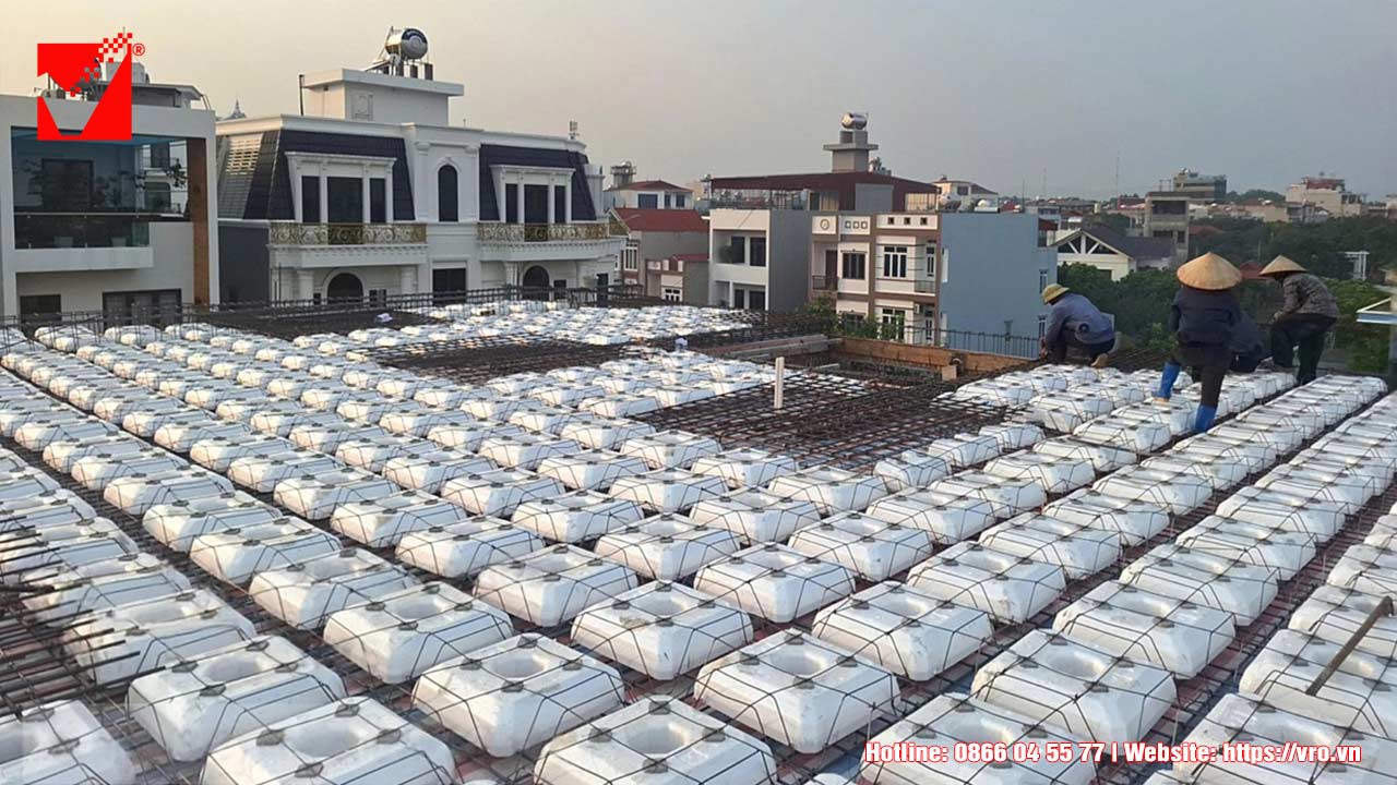 Sàn phẳng không dầm lõi xốp VRO công trình Kỷ Luận - Bắc Giang