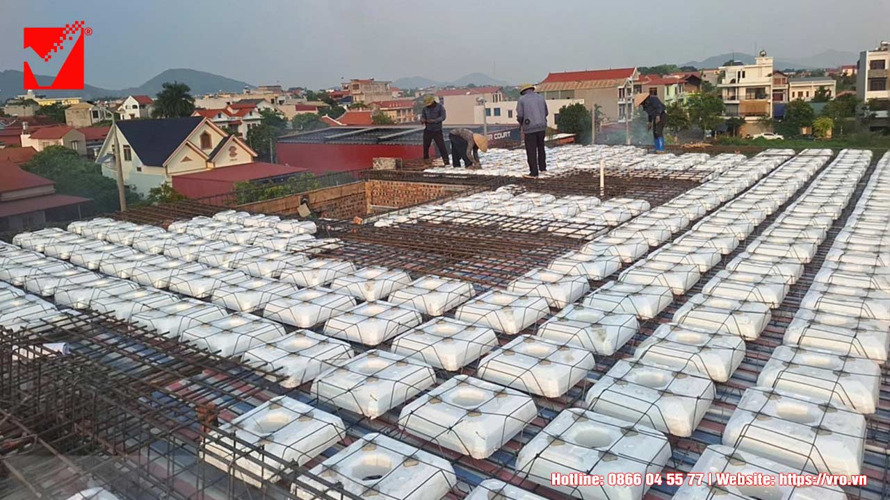 Sàn phẳng không dầm lõi xốp VRO công trình Kỷ Luận - Bắc Giang