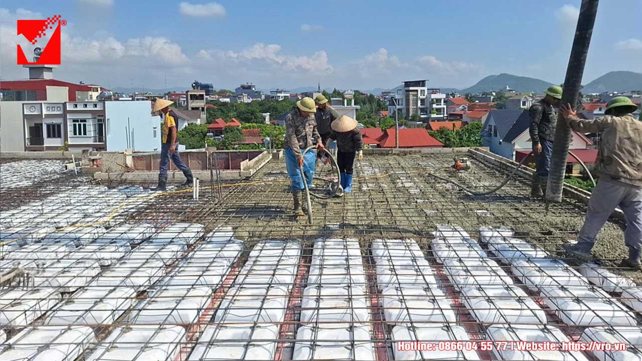 Sàn phẳng không dầm lõi xốp VRO công trình Kỷ Luận - Bắc Giang