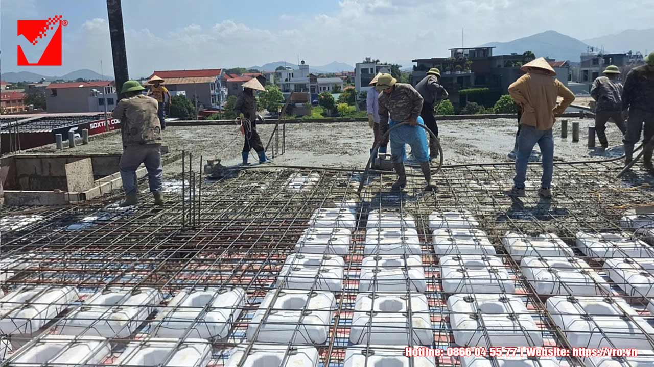 Sàn phẳng không dầm lõi xốp VRO công trình Kỷ Luận - Bắc Giang