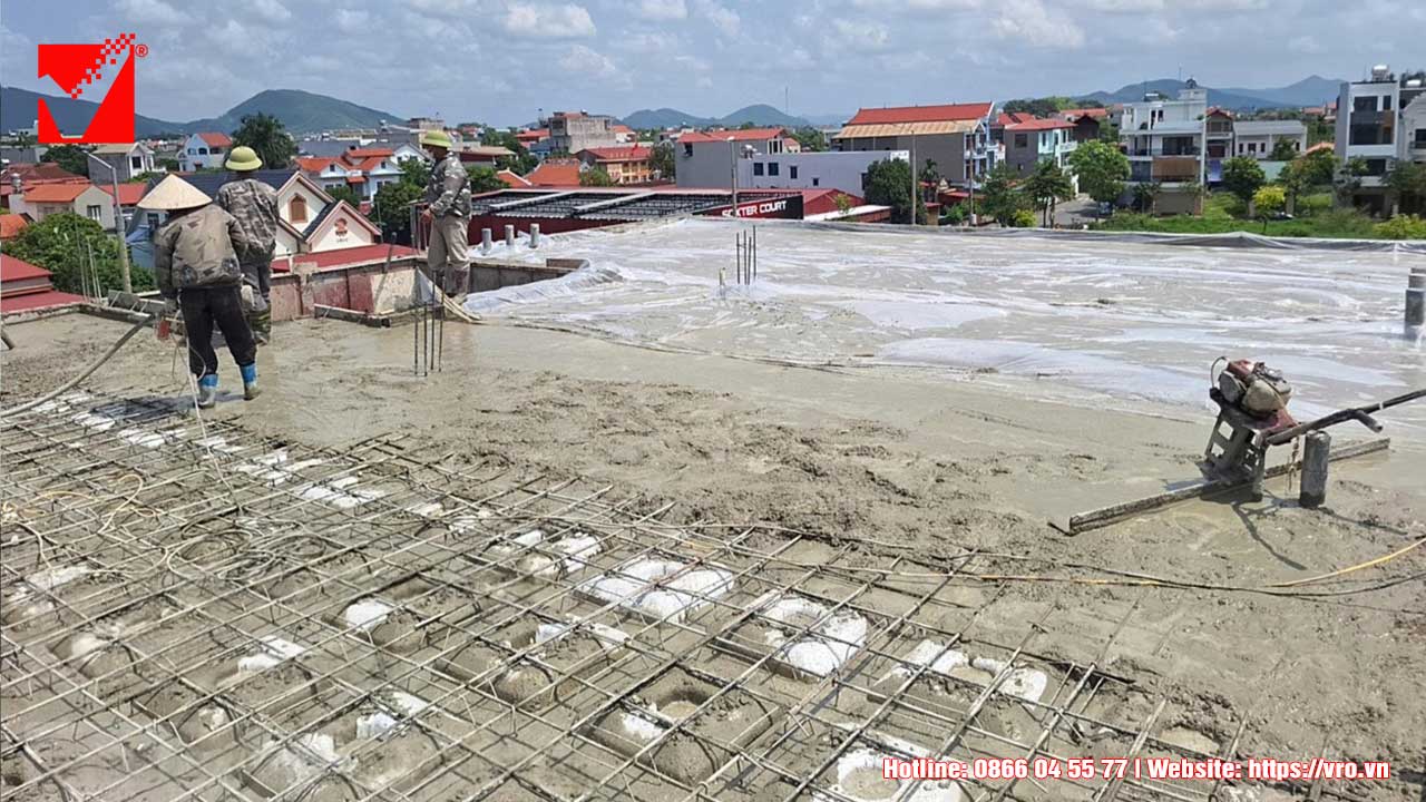 Sàn phẳng không dầm lõi xốp VRO công trình Kỷ Luận - Bắc Giang