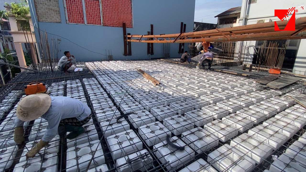 Sàn rỗng lõi xốp VRO công trình Thu Hương - Hà Nội