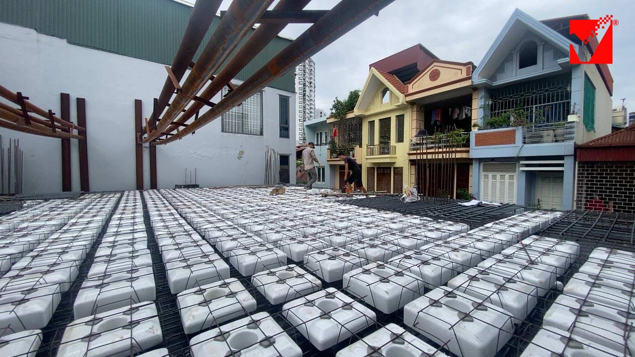 Sàn rỗng lõi xốp VRO công trình Thu Hương - Hà Nội