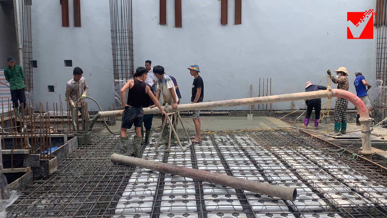 Sàn rỗng lõi xốp VRO công trình Thu Hương - Hà Nội