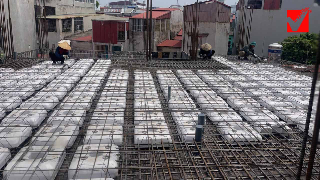 Thi công sàn xốp VRO công trình Hà Tâm tại Bắc Giang