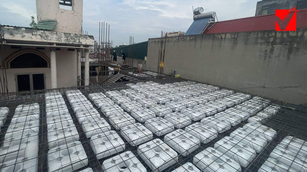 Thi công sàn xốp VRO công trình Hà Tâm tại Bắc Giang