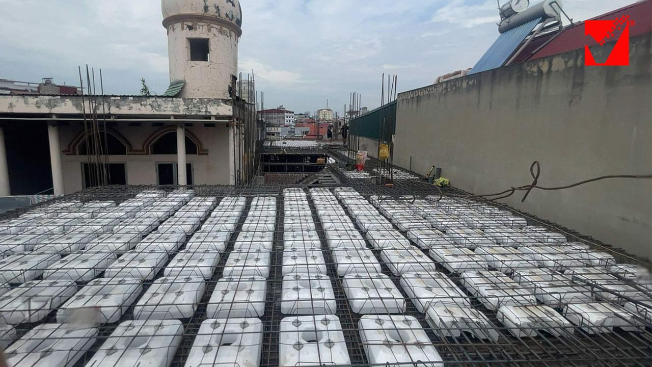 Thi công sàn xốp VRO công trình Hà Tâm tại Bắc Giang