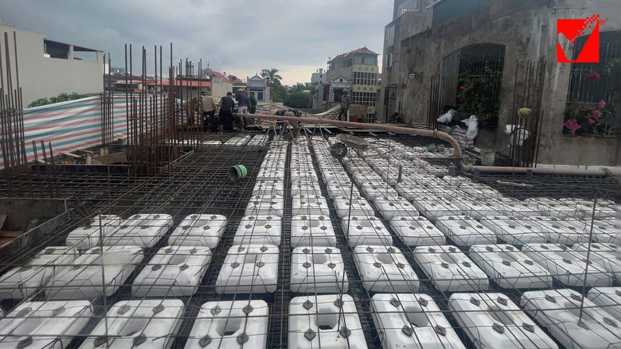 Thi công sàn xốp VRO công trình Hà Tâm tại Bắc Giang