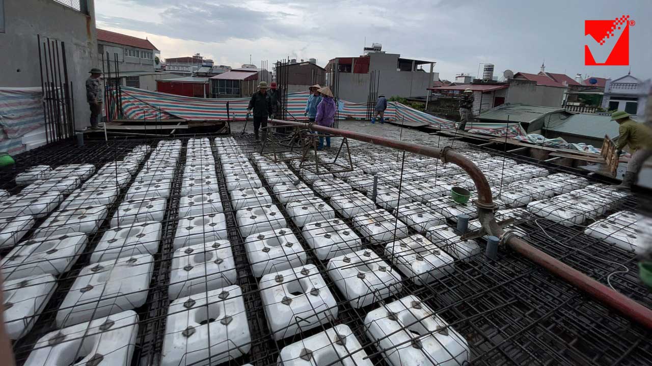 Thi công sàn xốp VRO công trình Hà Tâm tại Bắc Giang